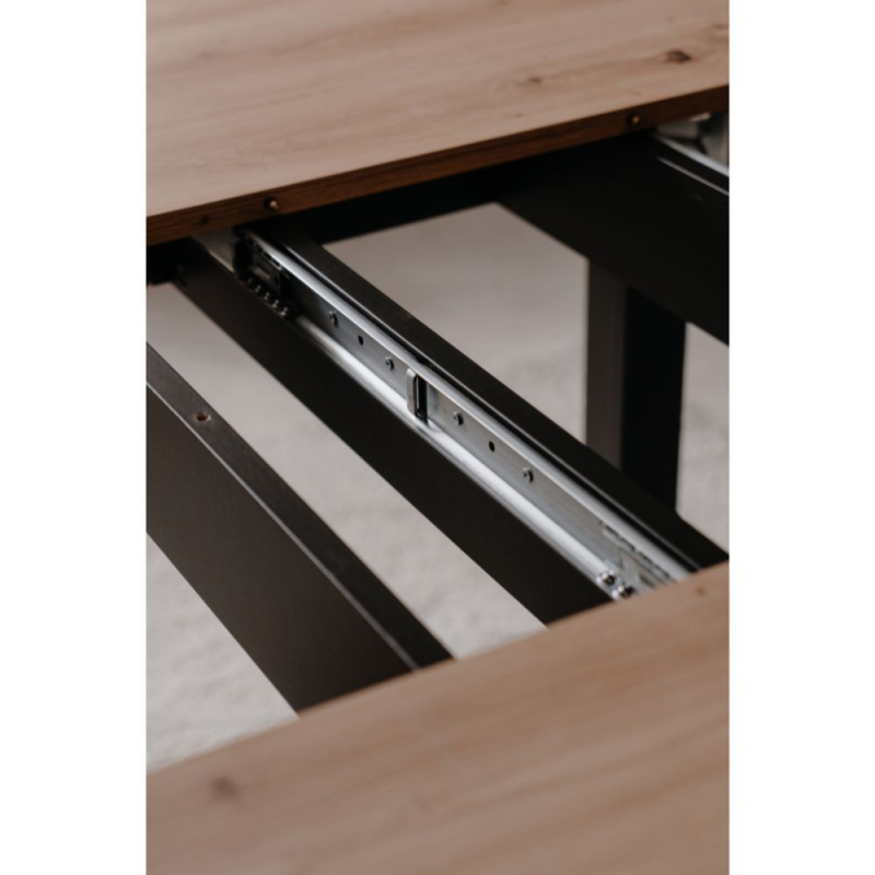 Tavolo rotondo allungabile Coburg 100 quercia/nero – Versatilità e stile