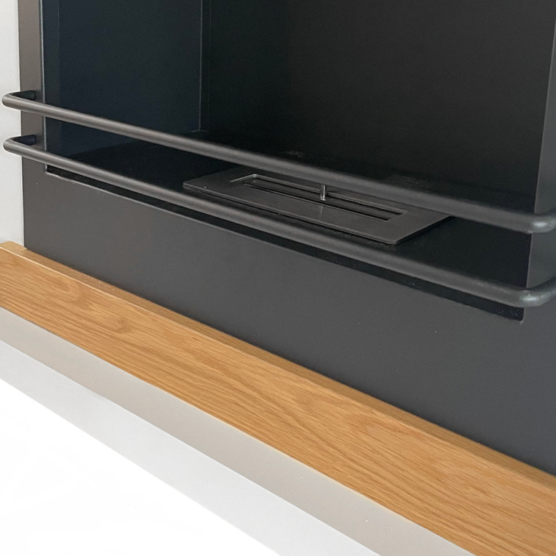 Camino a bioetanolo Stoccolma legno bianco L75xP24xH68 cm