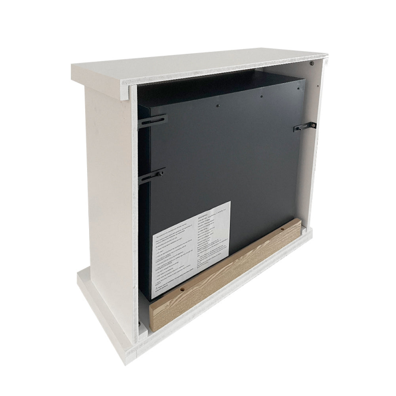 Camino a bioetanolo Stoccolma legno bianco L75xP24xH68 cm