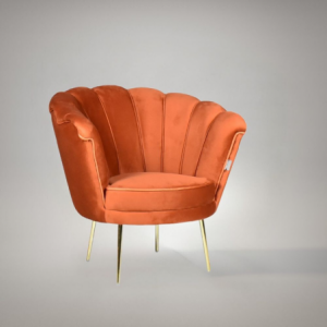 Poltrona Orel velluto arancio comfort e stile classico moderno
