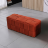 Pouf Den rettangolare intrecciato ruggine pratico e moderno