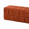 Pouf Den rettangolare intrecciato ruggine pratico e moderno