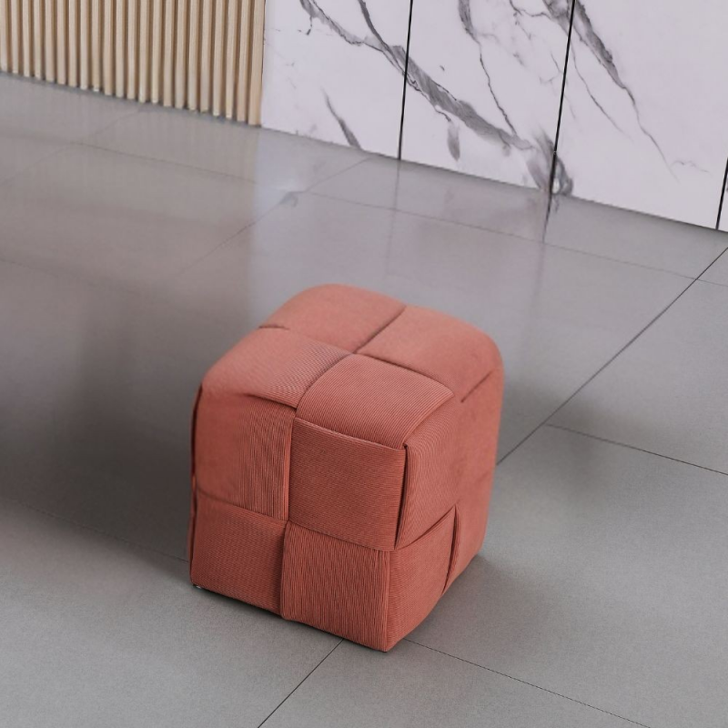 Pouf Den quadrato intrecciato mattone pratico e moderno