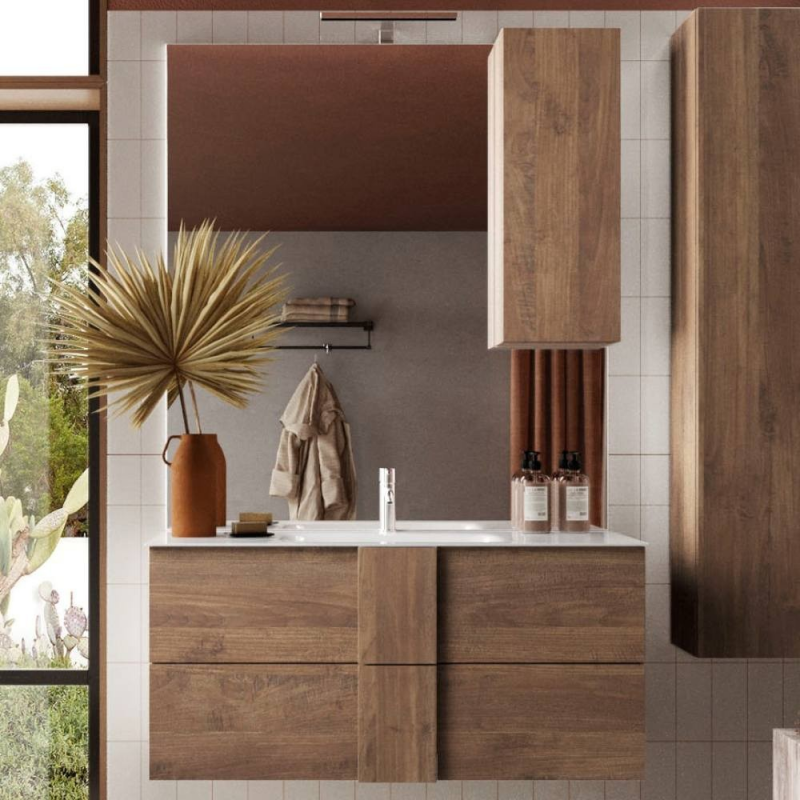 mobile bagno sospeso 101 cm rovere mercure | levante shop