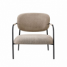 Set 2 poltrone Nat metallo nero tessuto teddy tortora moderne