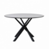 Tavolo tondo Logan cemento Ø120xH76,5 cm gambe metallo nero