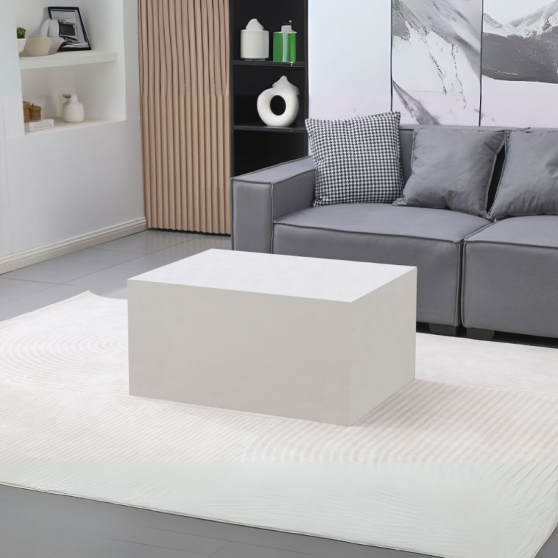 Tavolino da salotto Lola bianco 80x80x40 cm moderno e versatile