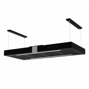 Cappa isola Demetra 130 nera Samet design moderno cucina ampia