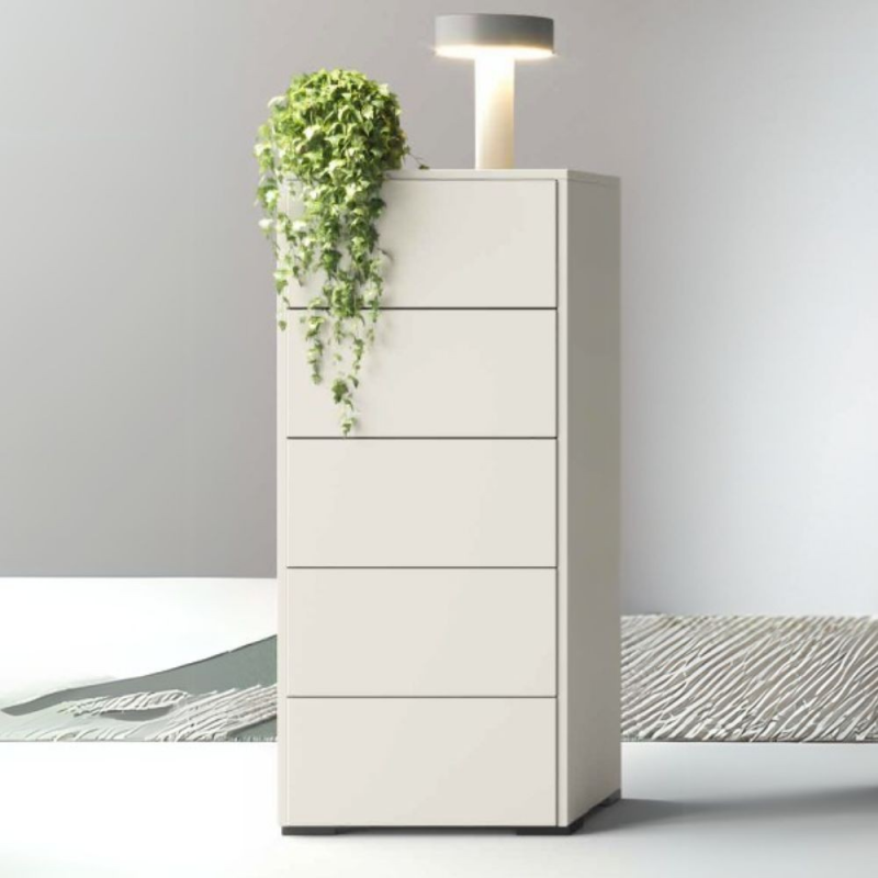 Settimino Vip 5 cassetti bianco nuvola top mat moderno casa