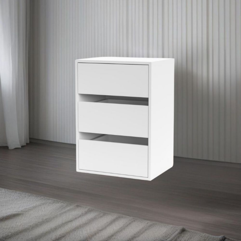 Cassettiera Smart ST2 3 cassetti bianco moderna compatta casa