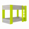 Letto a castello 2087 rovere grigio chiaro verde lime moderno