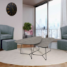 Tavolino da salotto Tussey cemento e metallo nero moderno 80x80x40