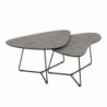 Tavolino da salotto Tussey cemento e metallo nero moderno 80x80x40