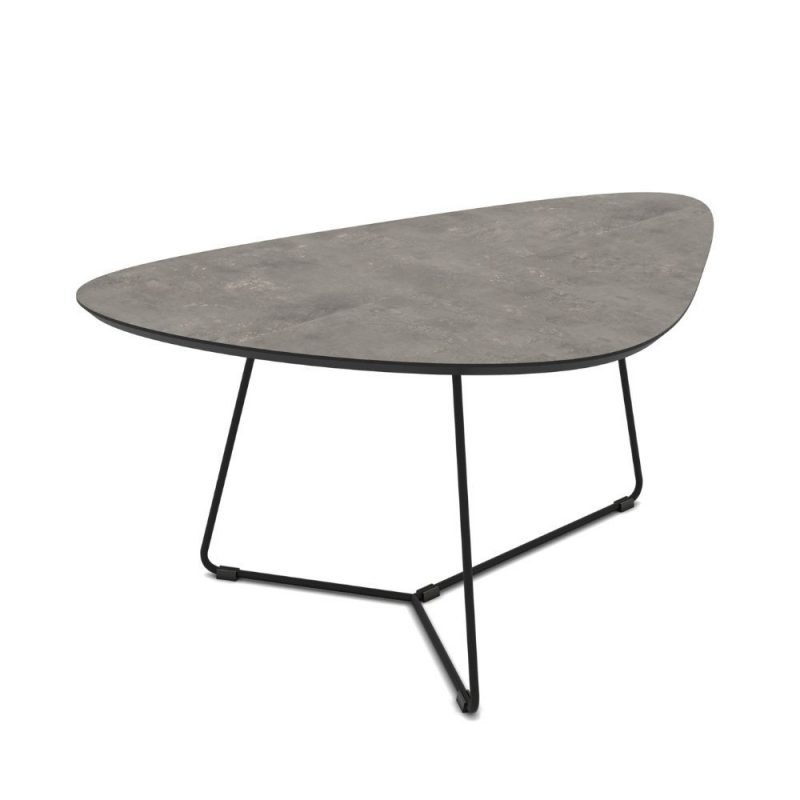 Tavolino da salotto Tussey cemento e metallo nero moderno 80x80x40