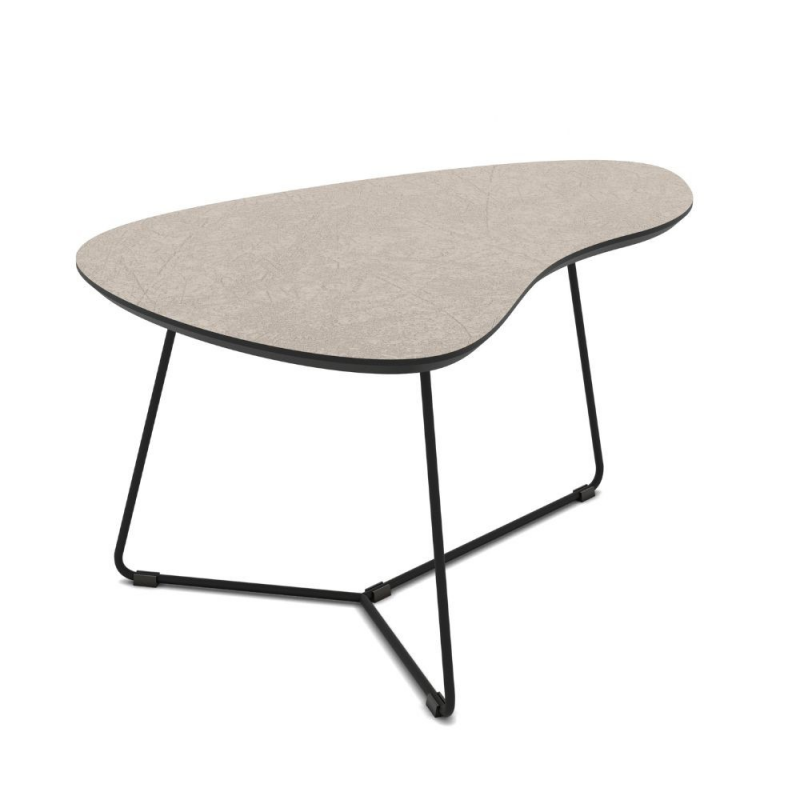 Tavolino Tussey piano cashmere e metallo nero per salotto moderno