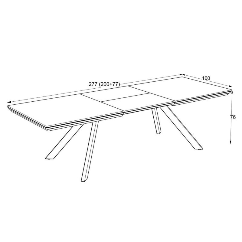 Tavolo allungabile Corin piano noce gambe metallo nero moderno