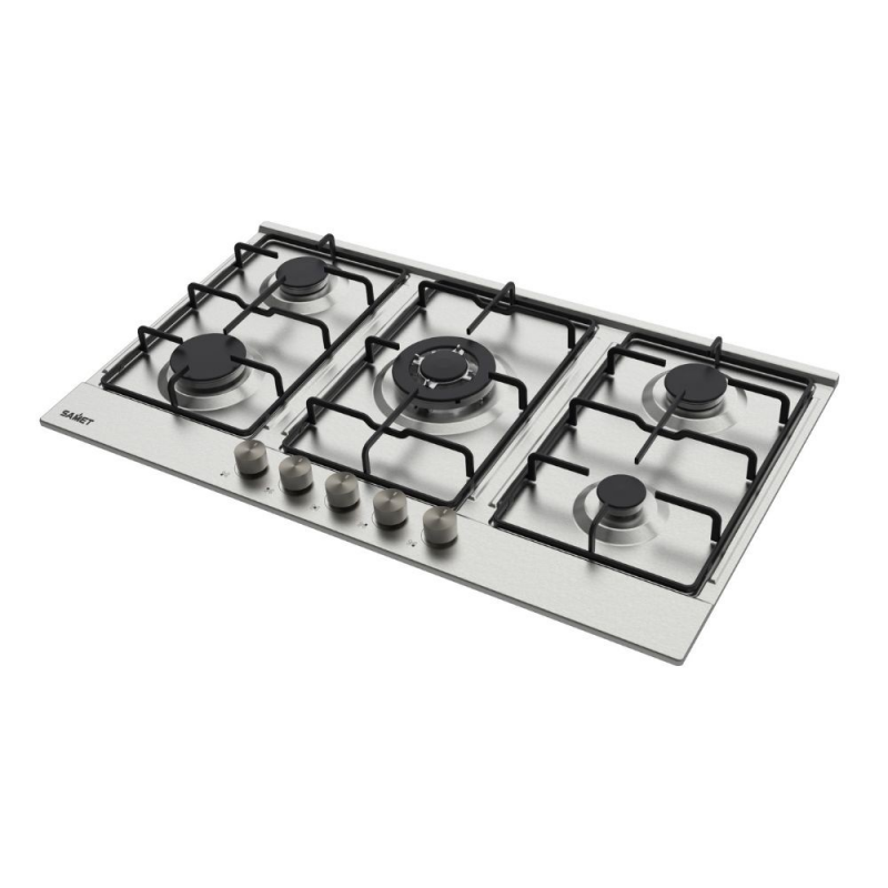 Piano cottura a gas Samet Apollo 2 incasso 5 fuochi 90 cm inox