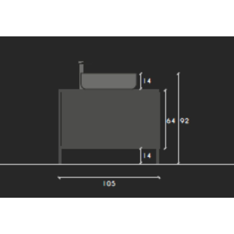 mobile bagno sospeso 105 cm nero frassinato | levante shop