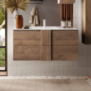mobile bagno sospeso 100 cm rovere mercure | levante shop