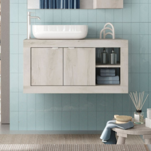 mobile bagno sospeso 92 cm pino bianco | levante shop