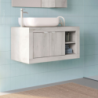 mobile bagno sospeso 92 cm pino bianco | levante shop