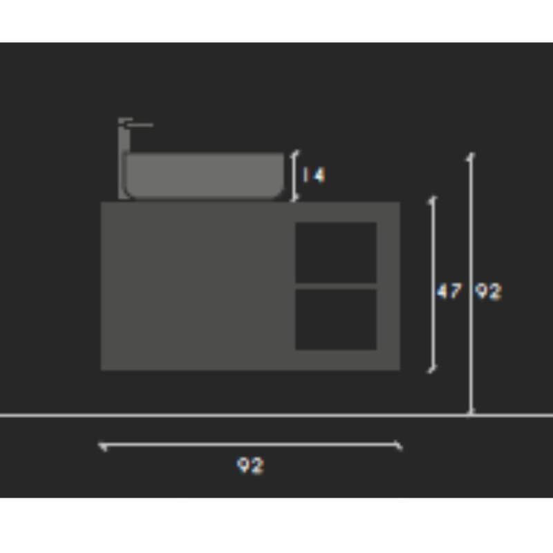 mobile bagno sospeso 92 cm pino bianco | levante shop