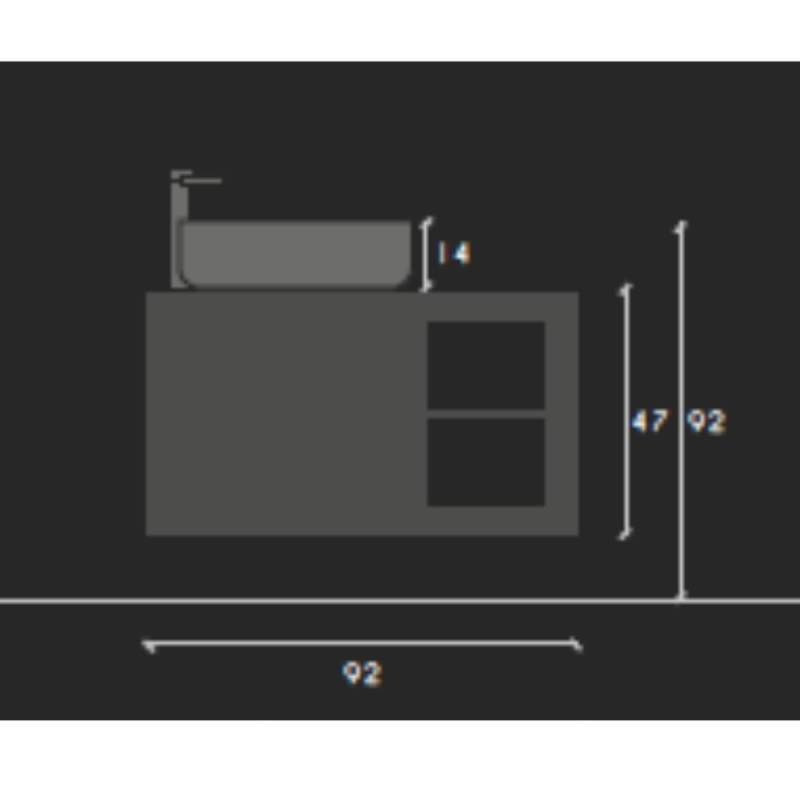 mobile bagno sospeso 92 cm bianco lucido | levante shop