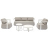 Salotto Monaco Alluminio Bianco Cuscini Alti Beige Moia