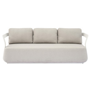 Zoom Salotto Monaco Alluminio Bianco Cuscini Alti Beige Moia