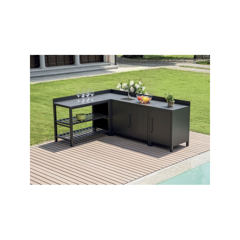 Modulo cucina angolare 60x60 antracite Moia da esterno robusto