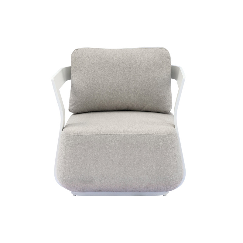 Salotto Monaco Alluminio Bianco Cuscini Alti Beige Moia