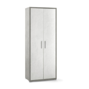 Armadio 2 ante H182 L71 cemento e ossido bianco Sarmog