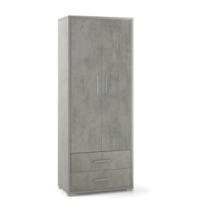 Armadio 2 ante 2 cassetti H182 L71 cemento Sarmog moderno