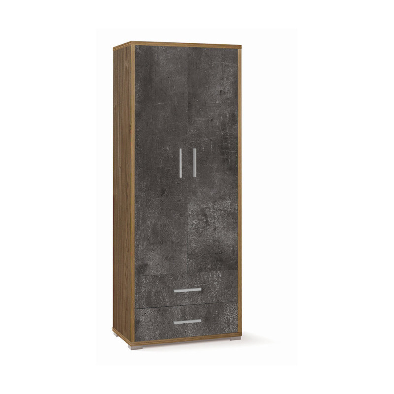 Mobile 2 Ante 2 Cassetti H182 L71 Noce Stelvio Sarmog – Armadio Versatile