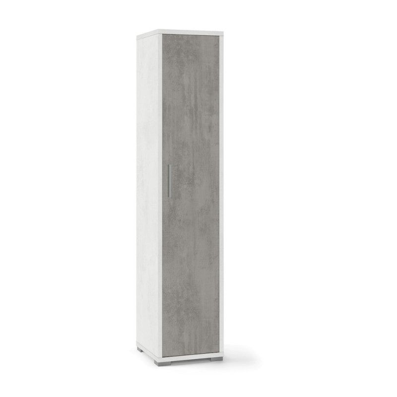 Armadio 1 anta H182 L38 ossido bianco cemento Sarmog compatto