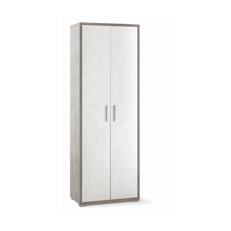 Armadio 2 ante H199 L71 cemento e ossido bianco Sarmog moderno