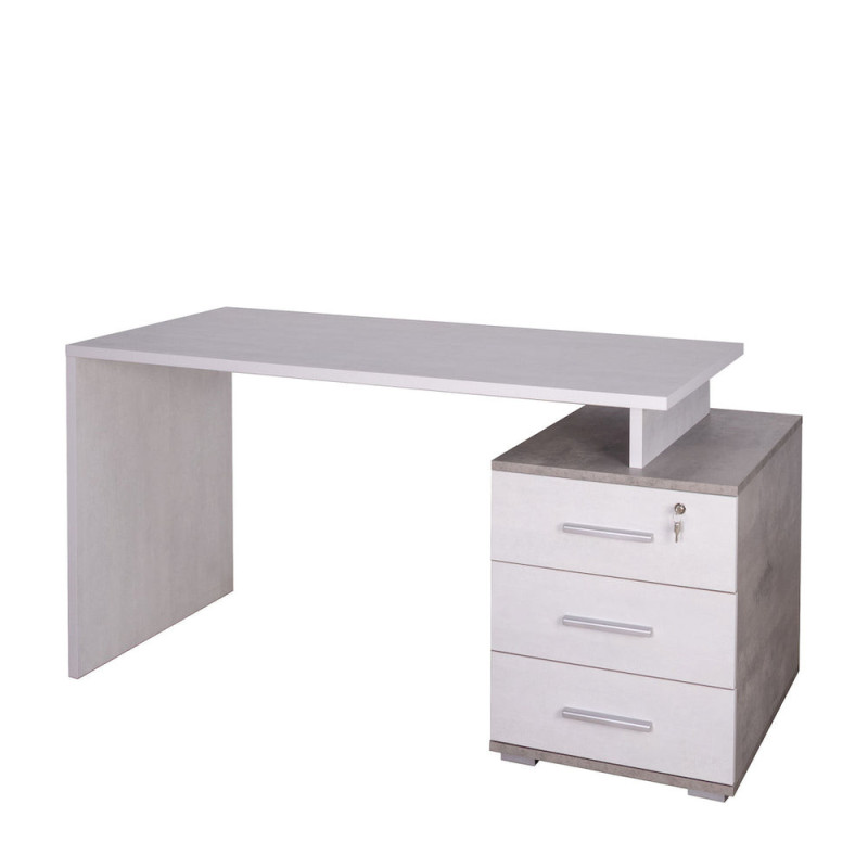 Scrivania 3 Cassetti L154 Kit Ossido Bianco Sarmog – Scrivania Moderna Ampia
