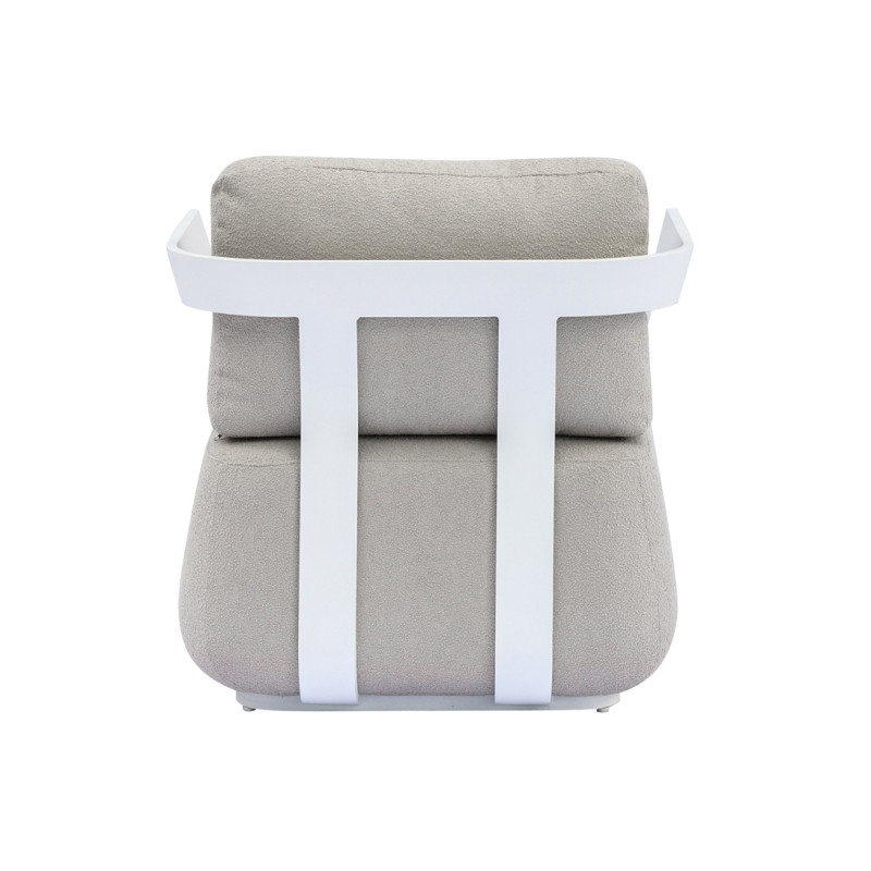 Salotto Monaco Alluminio Bianco Cuscini Alti Beige Moia