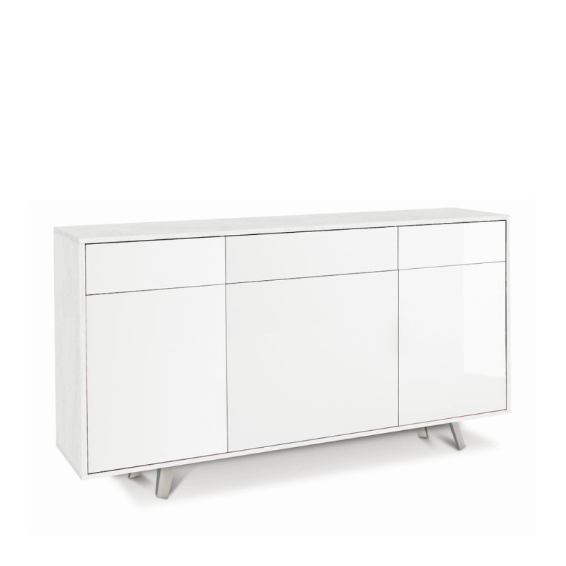 Mobile 3 Ante 3 Cassetti Kit Ossido Bianco e Bianco Lucido