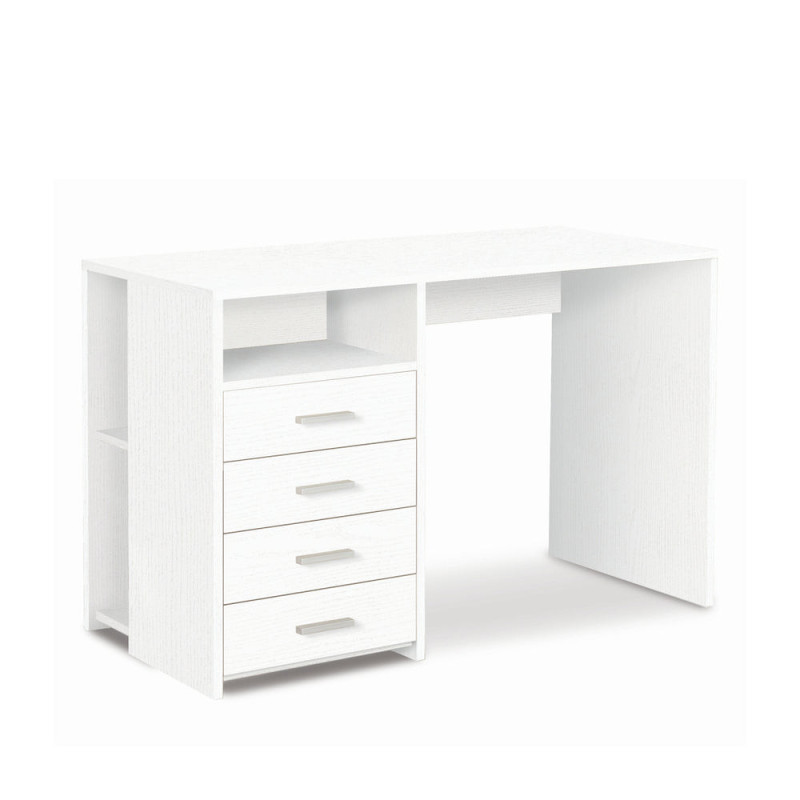 Scrivania 4 cassetti bianco fiammato Sarmog 120x55