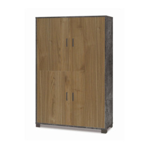 Mobile 4 ante ossido nero Sarmog 108x41x161 armadio moderno