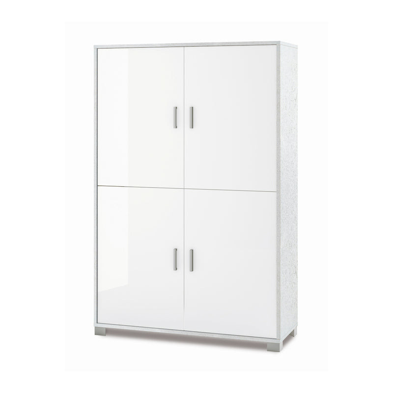 Mobile 4 ante kit bianco fiammato e lucido Sarmog moderno