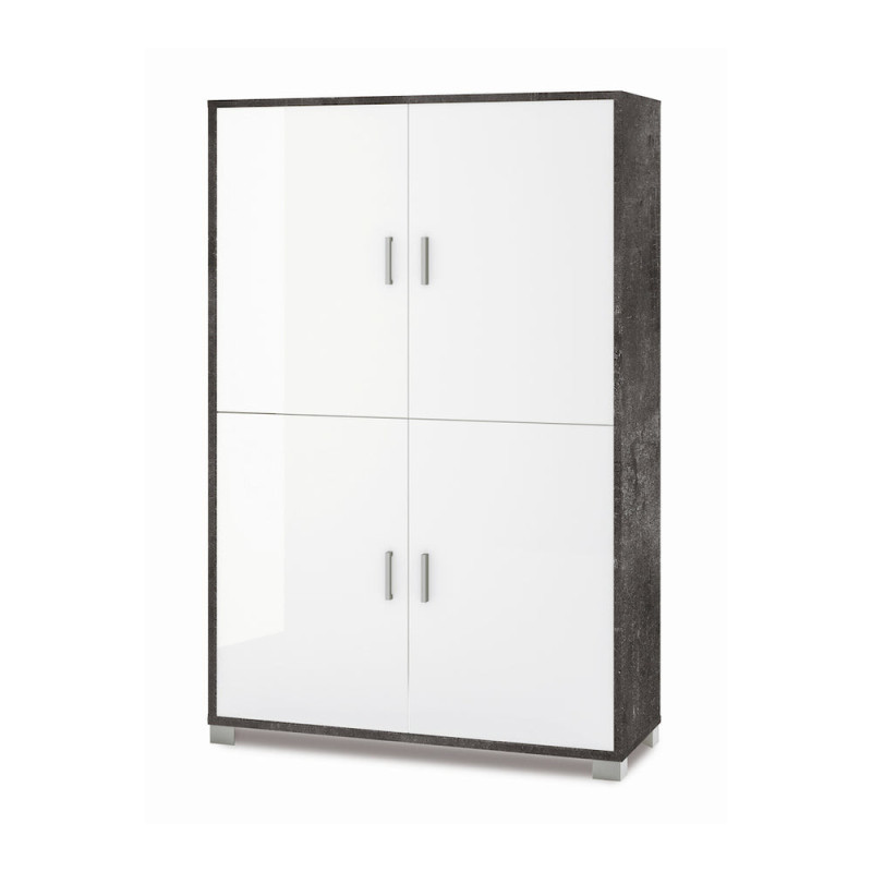 Mobile 4 ante ossido nero Sarmog 108x41x161 armadio moderno
