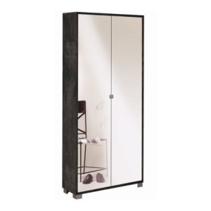 Mobile 2 ante specchio ossido nero Sarmog 83x29x190 moderno