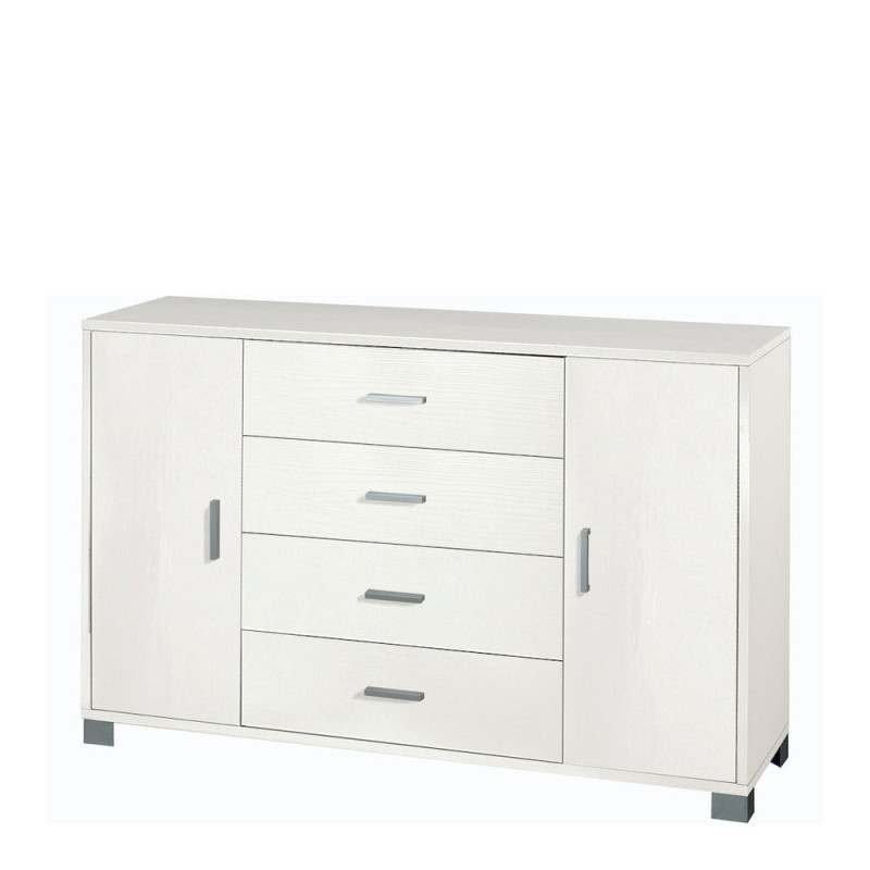 Mobile 2 Ante 4 Cassetti Kit Bianco Fiammato Sarmog Moderno