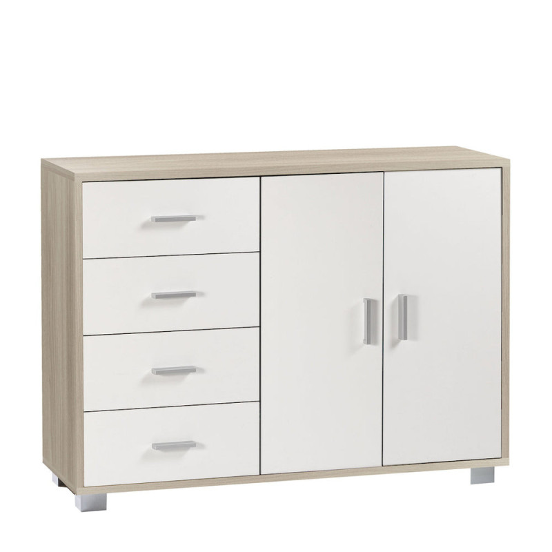 Mobile 2 ante 4 cassetti olmo chiaro Sarmog 116x41x86 moderno