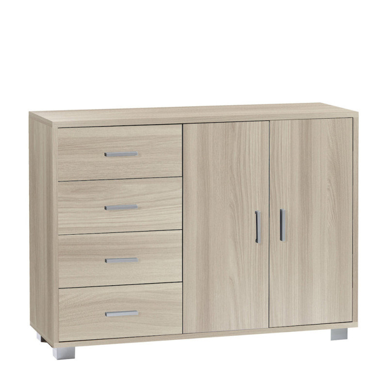 Mobile 2 ante 4 cassetti olmo chiaro Sarmog 116x41x86 moderno