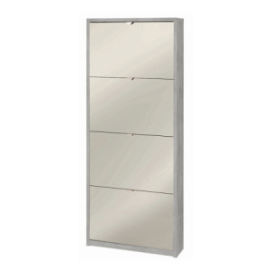 Scarpiera 4 Ante Specchio Cemento Sarmog – Ordine e Stile Moderno