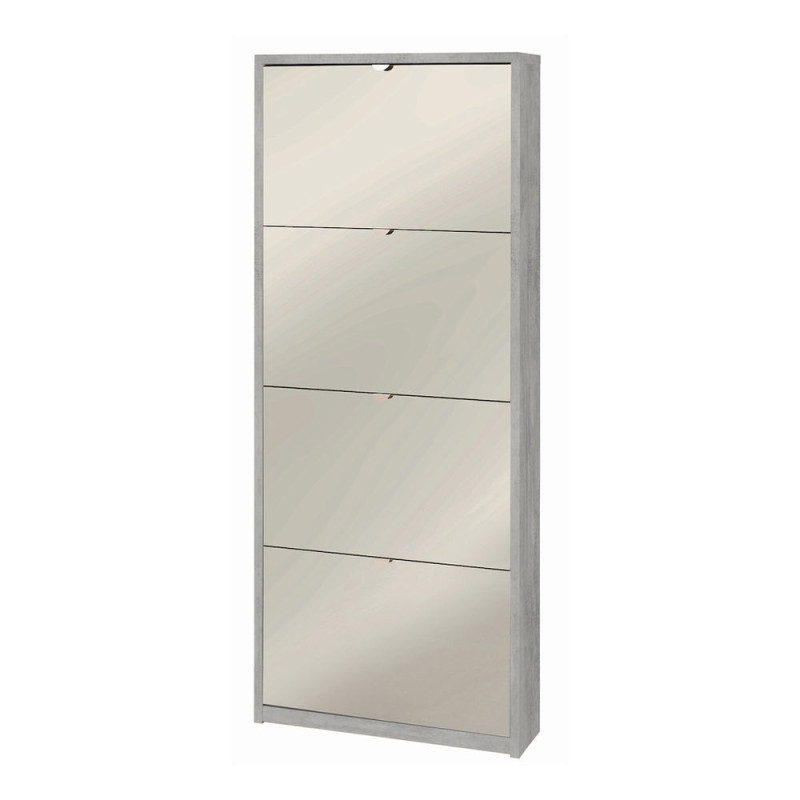 Scarpiera 4 Ante Specchio Cemento Sarmog – Ordine e Stile Moderno