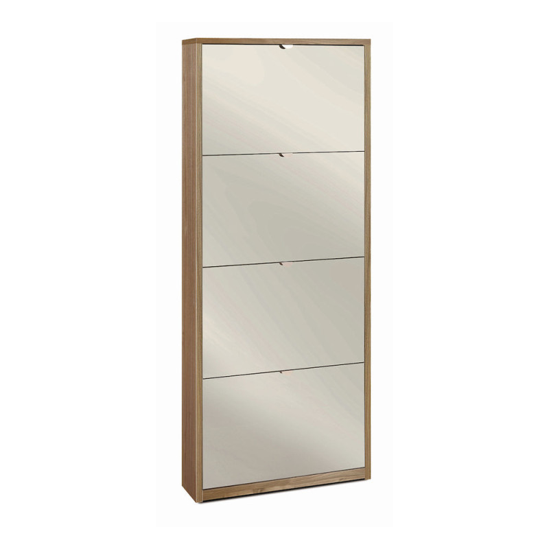Scarpiera 4 ante specchio noce Stelvio Sarmog 63x18x154